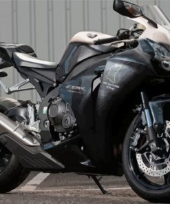 Black Honda Motorcycle Paint By Number