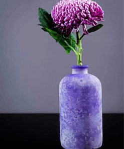 Purple Flower In Vase With Grey Background Paint By Numbers