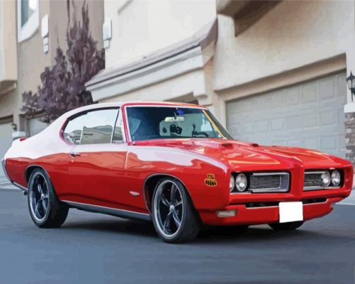 Red 1968 GTO Paint By Numbers