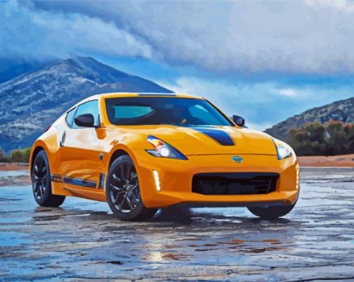 Yellow Nissan 370 Z Paint By Numbers