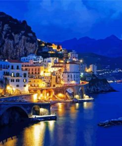 Amalfi Coast At Night Paint By Numbers