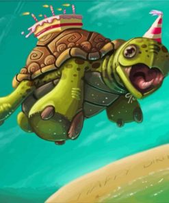 Baby Turtle Birthday Paint By Numbers