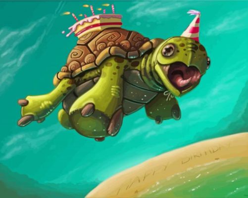 Baby Turtle Birthday Paint By Numbers