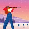 Biathlon Woman Shooting Paint By Numbers