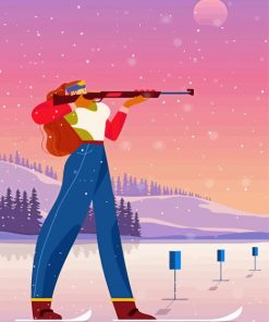 Biathlon Woman Shooting Paint By Numbers