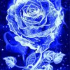 Blue Glowing Rose Paint By Numbers