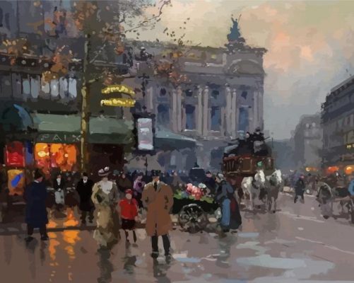 Cafe De La Paix By Edouard Cortes Paint By Numbers