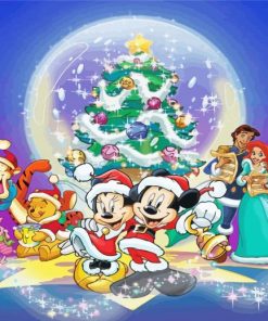 Disney Christmas Cartoon Characters Paint By Numbers