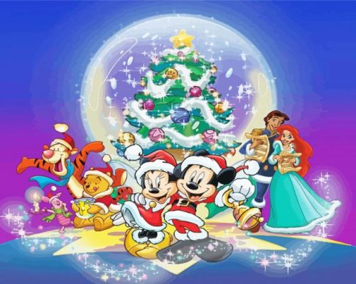 Disney Christmas Cartoon Characters Paint By Numbers