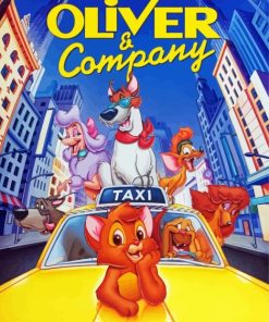 Disney Oliver And Company Poster Paint By Numbers