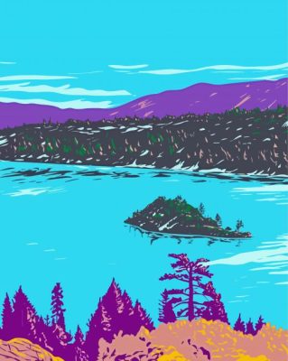 Emerald Bay Illustration Paint By Numbers