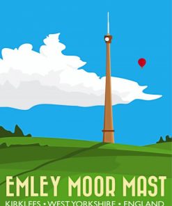 Emley Moor Mast Poster Art Paint By Numbers