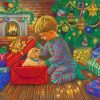 Golden Retriever Christmas Box Gift Paint By Numbers