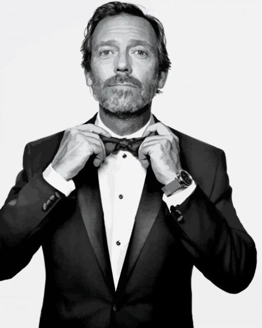 Hugh Laurie Black And White Paint By Numbers