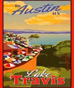 Lake Travis Poster Art Paint By Numbers