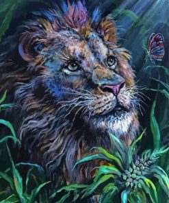 Lion With Butterfly Paint By Numbers