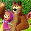 Masha And The Bear Cartoon Paint By Numbers