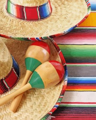 Mexican Sombreros Paint By Numbers