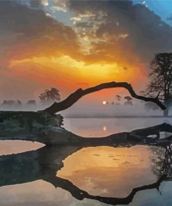 Misty Sunrise Lake Paint By Numbers