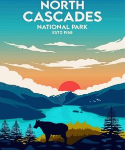 North Cascades Poster Paint By Numbers