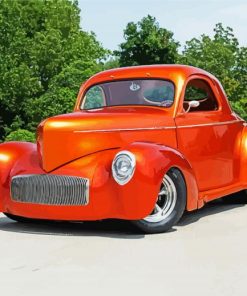 Orange Willys Coupe Car Paint By Numbers