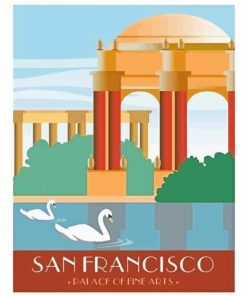 Palace Of Fine Arts California Poster Paint By Numbers