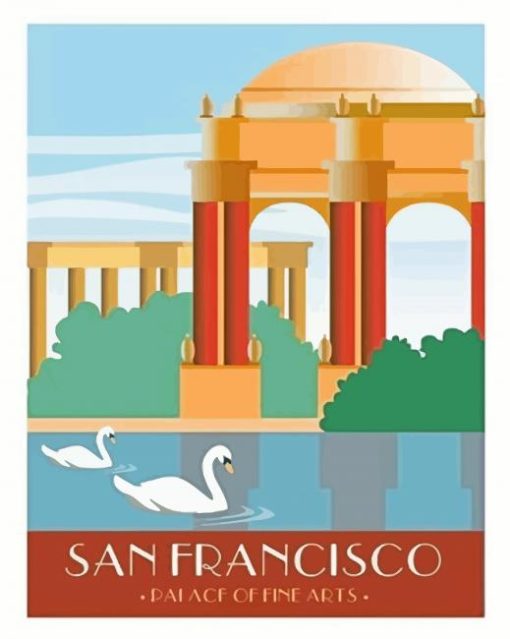 Palace Of Fine Arts California Poster Paint By Numbers