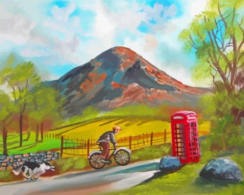 Phone Box In Mountain Paint By Numbers