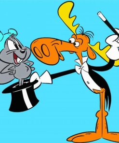 Rocky And Bullwinkle Cartoon Art Paint By Numbers