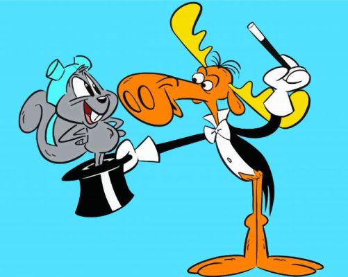 Rocky And Bullwinkle Cartoon Art Paint By Numbers