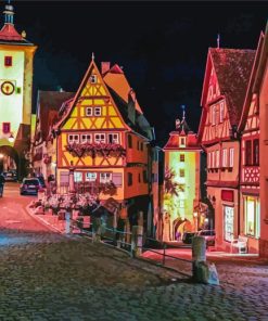 Rothenburg At Night Paint By Numbers