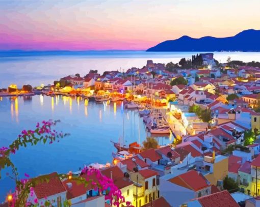 Samos Greece At Sunset Paint By Numbers