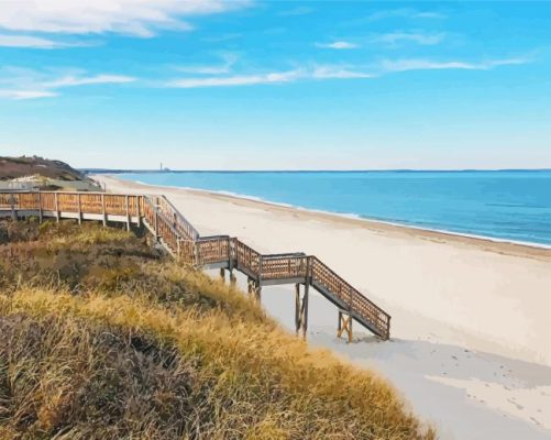 Sandy Neck Beach Stairs Paint By Numbers