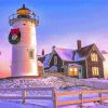 The Christmas Lighthouse Paint By Numbers