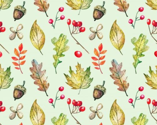 The Leaves And Acorns Paint By Numbers