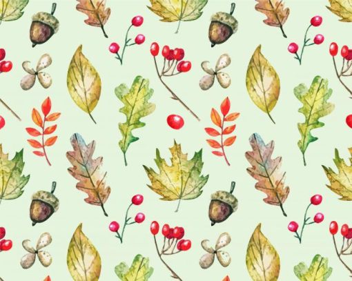 The Leaves And Acorns Paint By Numbers