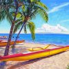 Tropical Beach And Canoes Paint By Numbers