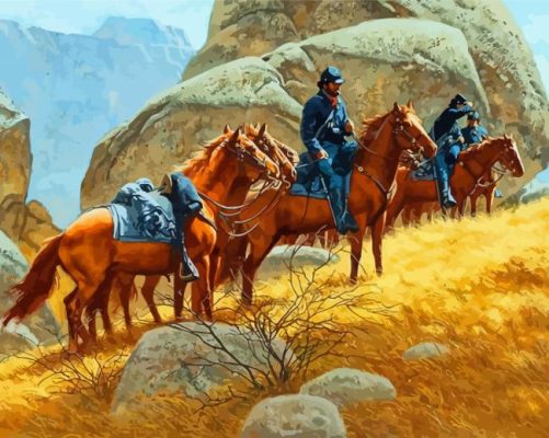 Western US Cavalry Paint By Numbers