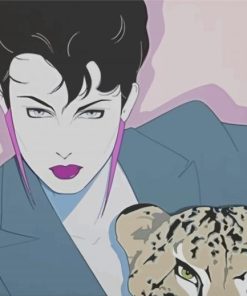 Woman With Cheetah By Patrick Nagel Paint By Numbers