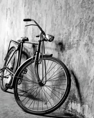 Black And White Old Bike Paint By Numbers