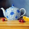 Blue And White Victorian Teapot Paint By Numbers