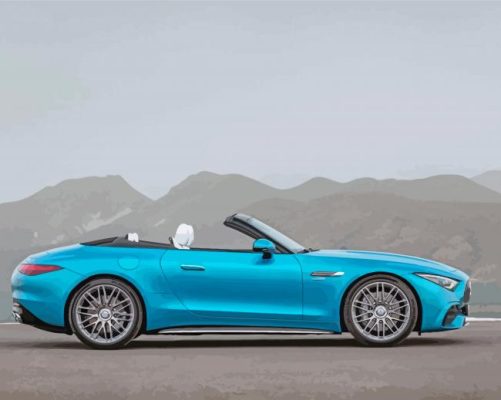 Blue Mercedes Sl Paint By Numbers