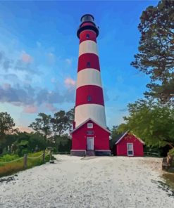 Chincoteague Lighthouse In Virginia Paint By Numbers