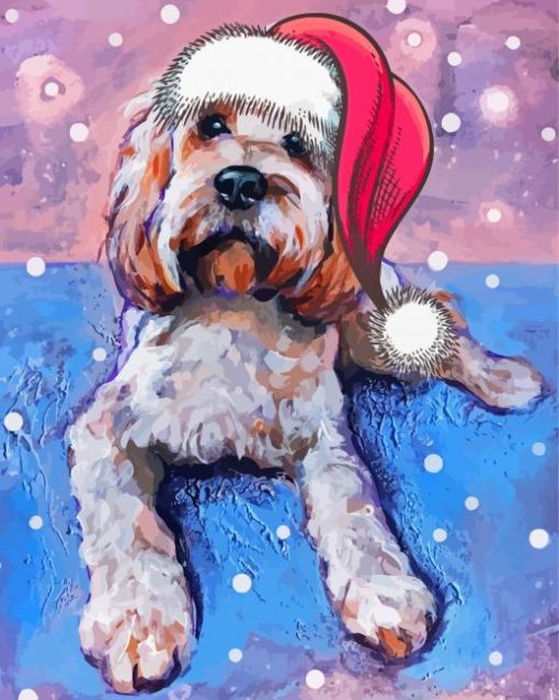 Christmas Cockapoo Abstract Paint By Numbers