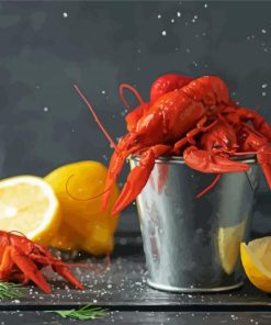 Crayfish With Lemons Paint By Numbers