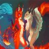 Fox Anime Fire And Water Paint By Numbers