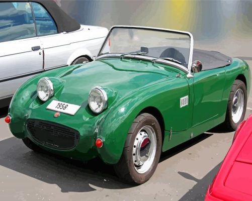 Green Austin Healey Sprite Paint By Numbers