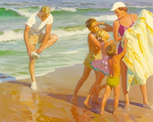 Happy Family Beach Paint By Numbers