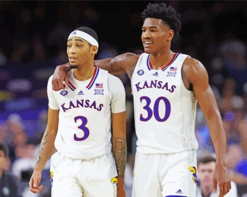 Kansas Jayhawks Basketballers Paint By Numbers