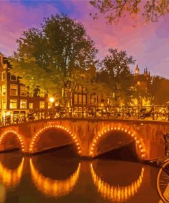 Keizersgracht Amsterdam Nightscape Paint By Numbers